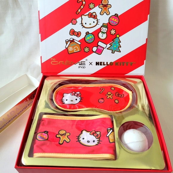 Hello Kitty x the Creme Shop Gift Set Collab•Silk Sleep Mask •Headband•Bath Bomb - Picture 2 of 10